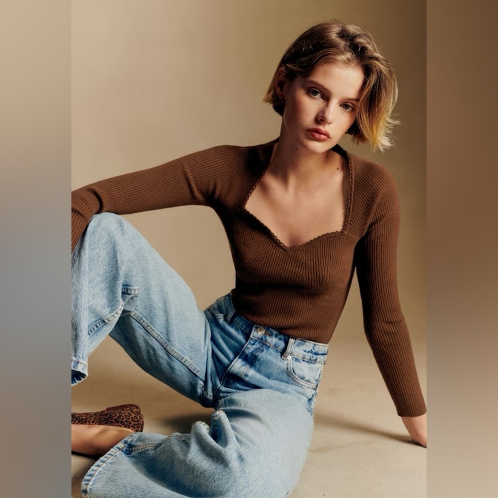 Sezane Maha Jumper Chestnut Brown - Size XS